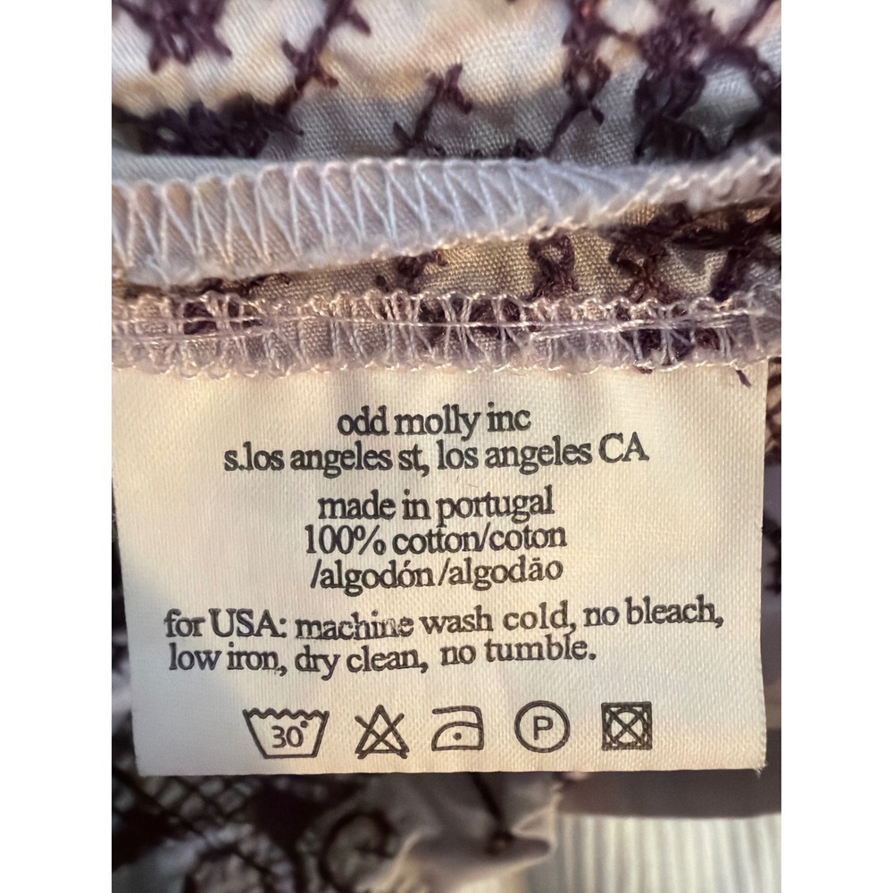 Odd Molly Anthropologie Purple Embroidered Cotton Tunic Dress Boho Women Size 2 - Picture 6 of 6